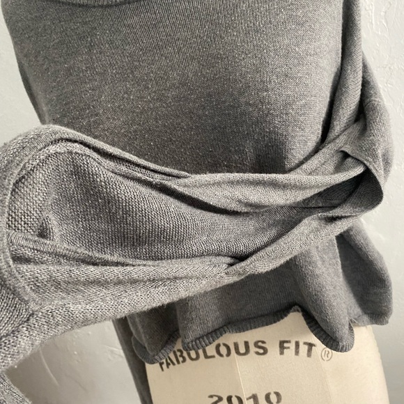 Leith gray cropped open sleeve sweater S - Picture 8 of 9